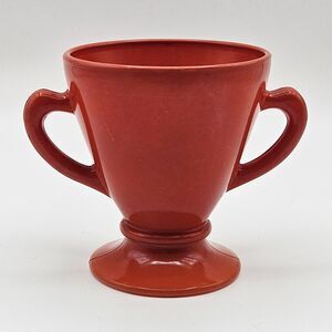 Hazel Atlas Ovide Rust Sugar Bowl Orange Vintage Platonite Opaque Milk Glassware